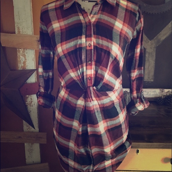 NWT Abercrombie & Fitch Flannel Shirt Dress XS-S - Picture 1 of 7